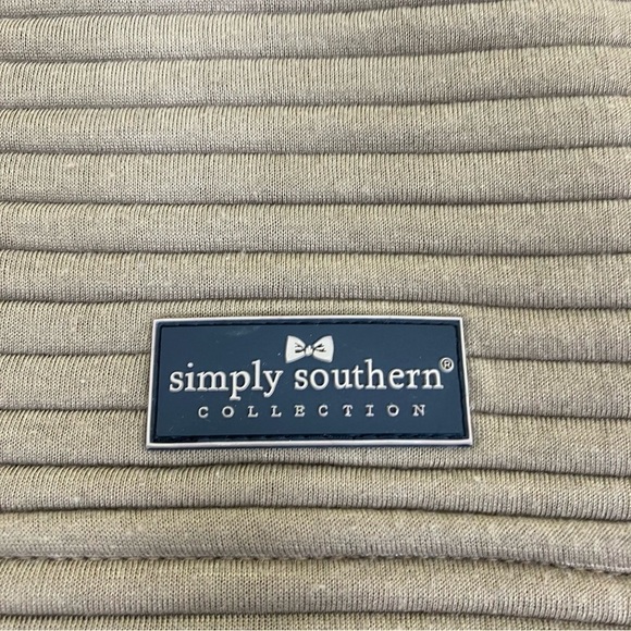Simply Southern Mocha Ribbed Pullover Sweater Snap Collar Casual Comfy Sz S - Picture 15 of 16